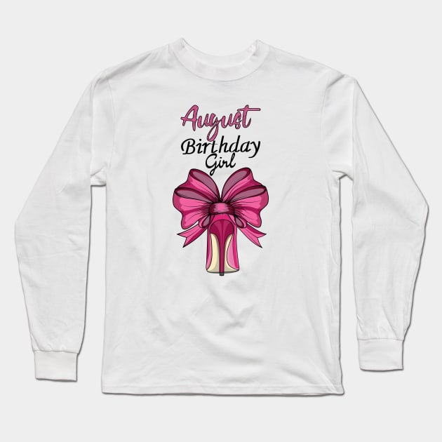 August Birthday Girl Long Sleeve T-Shirt by Designoholic